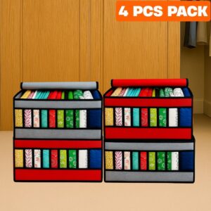 9 Grids Full Zipper Cloth Storage Box With Transparent Window