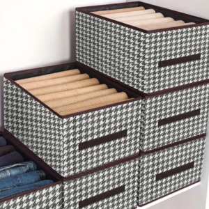 Printed Cloth Organizer Box, Cloth Storage Box.