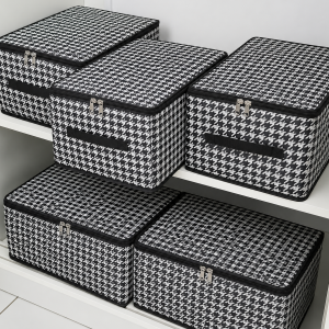 Foldable Cloth Storage Box With Zipper Cover
